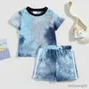 Clothing Sets Toddler Children Baby Boy Short 2Pcs Summer Clothes 2023 Outfits Sleeve Tie-Dye T-Shirt Shorts Items