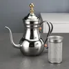 Tools Middle East Arabic Teapot Sliver Gold Stainless Steel Gooseneck Pour Coffee Tea Kettle Filter Strainer Pot Environmental