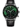 Chronograph Vinatge Watch Man B01 Navitimer Watch zegarek ze stali nierdzewnej Montre de Luxe Srebrna opaska Blue Green Designer Watches BP Factory XB010