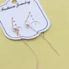 Dangle Earrings ZFSILVER Fashion Korean Rose Pearl Real Sterling S925 Silver Ear Line Eardrop Hanging Jewelry For Women Gift Girl Party