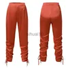 Pantalon Femme Capris 2023 Automne Femmes Mode Pantalon Long Cordon Plissé Satin Pantalon Taille Haute Élégant Solide Streetwear Pantn Femme J230605