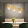 Pendant Lamps Modern Small Round Gold Crystal Chandelier Lighting For Kitchen Dining Room Bedroom Bedside Light Luxury K9 Led