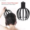 Portable Electric Octopus Claw Scalp Massager Hands Free Therapeutic Scratcher Relief Hair Stimulation Rechargable Stress L230523