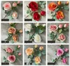 Dekorativa blommor 4 huvuden Long Branch Bulgarian Rose Artificial Flower for Home Floral Arrangement Wedding Party Decoration Fake