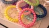 Wholesale Girl WomenTelephone Line Gum Cord Elastic Ponytail Holders Hairband Headband Ring Rope Scrunchy Gum For Stylin random