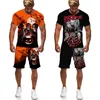 Survêtements pour hommes T-shirt/short/ensemble imprimé Joker 3D personnalisé film d'horreur Halloween jeu de rôle hip-hop rue ensemble de vêtements pour hommes P230605