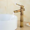 Bathroom Sink Faucets Basin Faucet Antique Brass Bamboo Style Vintage Bronze Finish Copper Single Handle And Cold Water Tap