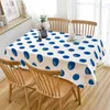 Pano de mesa azul xadrez abstrato impresso jantar conjunto festa casamento retangular casa cozinha decoração r230605