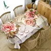 テーブルクロスヨーロッパスタイルのビーチラベンダーフラワーパターン長方形のテーブル布結婚式装飾レストランテーブルR230605