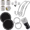 Nieuwe 15PCS Bling Accessoires Set voor Vrouwen Meisje Hoofdsteun Halsbanden Ringen USB Autolader Haak Bekerhouder Band vae Stem Caps