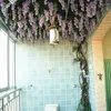 Dekorativa blommor 200 cm konstgjorda rosa blommor Vine Purple Fake Plants Rattan Autumn Hanging Winding Garden Balkony Home Decor Accessories