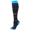 Chaussettes de sport Compression course femmes hommes genou haut cyclisme longue pression bas pour vol voyage athlétique Crossfit