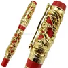 Jinhao Classic Dragon Phoenix Rollerball Pen Metal Carving Embossing Heavy Golden Red Voor Office School Home