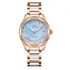 Zegarek Orkina Fashion Watch Watch z Diamond Blue Ladies Top Auto Data Automatyczne zegarki dla kobiet Relogio feminino