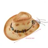 Boinas Fashion Cowboy Sombrilla de paja Gead Western Sunshade para ropa diaria al aire libre