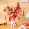 Flores Decorativas Estilo Chinês Casa Movendo Parabéns Presente Arranjo de Flores Decoração de Ano Alegre