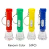 LED Light Sticks Pack of 10 Bright Mini Keychain Flashlight Keyring Small Pocket Torch White Lighting Random Color 230605