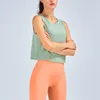 Aktive Hemden Feste Farbe Frauen ärmellose Yoga-Hemd Fitness Sport Crop Top Lose Tank Plus Size Stretch T-Shirt Fitnessstudio Workout Sportswear