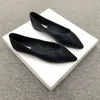 2023 New Womens Flats Soft Leather Comfortable Work Shoes Womens Black Commuting Professional Wear Pointed Single Shoes Women