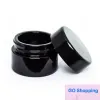 Quality Black Glass Jar Bottle 5ml 10ml 15ml 20ml 30ml 50ml with Classic Screw Lid Empty Dab Jars Concentrate Container
