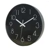 Wall Clocks 10 Inch Clock Round Hanging Noiseless 3D Number Precise Anti-fog Mirror Surface Quartz Household Supplies Home Accessories