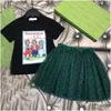Zestawy odzieży luksusowe projektant dzieci tshirt welon moda moda Brytyjska marka Summer Childrens skarby i dziewczęta bawełna Twopiece Hood DHT0B