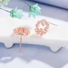 Pendientes de tuerca de lujo, pendientes de tuerca de diseñador, joyería para mujer, pendientes de diamantes de imitación de cristal chapados en 18 quilates, regalos de boda