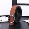 Brand Name classic men's design leather denim belt women's men's casual real luxury lettering smooth buckle size designer belt box