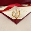 A88u Stud Mode Kleine Gouden Hoepel Oorbellen Diamant Roestvrij Stalen Sieraden Volledige Liefde Verklaring Ontwerper Luxe Sieraden Verzilverde Oorbel O