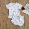 Clothing Sets 0-3Years Newborn Baby Boys Girls Summer Casual Outfits Sun Print O-neck T-shirts and Shorts Pants Children Holiday Cotton