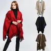 Sciarpe Fashion Simple Nappa Wrap Cape Side Split Inverno Scialle Donna Poncho Sciarpa da donna