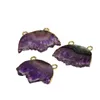 Hanger Kettingen Geode Druzy Purple Crystal Stone Connector Vrouwen Ketting Maan Big Gold Plating Sieraden Maken Quartz Natural Slice