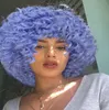Perruques multicolores de 10 pouces - Perruques volumineuses pour femmes de style afro pour un look diversifié et tendance sur le marché américain / européen
