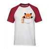 Heren T-shirts Pocket Rode Panda Mannen Katoen Gedrukt Ontwerp Mode Zomer Korte Mouw T-shirt Meisje Witte T-shirts