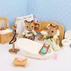 Animais de pelúcia recheados Família de animais da floresta Móveis para casa de bonecas 112 Brinquedos em miniatura Menina Bonecas Acessórios Quarto Banheiro Kit Para 230605