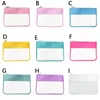 Customized Clear Flat Nylon Pouch Bags PVC Waterproof Cosmetic Bag with Zippered Lavender Embroidery Letters Pouchbag For Women Gift QH37