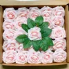 Flores decorativas 25 Unids / caja Flor Artificial Aspecto Real Blush Espuma Rosas Falsas Tallos Diy Ramos de Boda Nupcial Ducha Fiesta Decoración