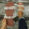 Plus Size 35-43 Pérolas Chinelos Sandálias para mulheres Moda Ao Ar Livre Lazer Slides Sapatos Transparentes