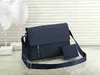 2 Piece Cross Body Bag Wallet Accessory Designer File Bags Card Holder Luxury Solid Color Commuter Bag Zipper Side Pocket Design