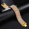 Bracelets de chaîne de lien de montre de Miami d'or jaune pour les hommes bijoux en gros