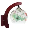 Appliques Jingdezhen Mince Pneu Céramique Lampe Style Chinois En Bois Vintage Appliques Pour Chambre Chevet Salon Escalier Intérieur