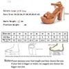 Nxy Sandals Fashion Platform Платформа для пряжки женщин летние пейп -ноги квадратные туфли на высоких каблуках Сексуальные гладиаторские дамы сандалии 230511