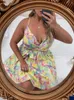 T-Shirt Toleen Clearance Price Women Large Plus Size Mini Dresses 2022 Summer Sexy Sundress Sleeveless Boho Floral Beach Party Clothing