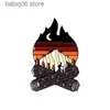 Pins Brooches Creative cartoon landscape series jewelry brooch personalized mountain peak moon sea baking paint brooch badge T230605