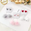 Dangle Earrings Autumn And Winter Cute Fur Ball PomPom Long Drop For Women Fashion Heart Unique Soft Pom Earring Jewelry