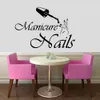 Fashion Vinyl Wall Decal Nails Salon Design Wall Stickers Interior Manicure for Beauty Salon Window Decoration sticker