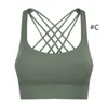 LL-S2010 Women Yoga Outfit Vest Girls Running Bra Ladies Yoga Outfits Adult Sportswear Exercise & Fitness Wear Breathable Sleeveless Brassiere Cross