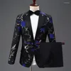 Męskie garnitury styl męski zestaw studio Pography doroczny konferencja Tuxedos Slim Fit Black Chorus Pantsuits