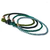 Charm Bracelets Tibetan Lama Monk Hand-Braided Lucky Knots Rope Super Thin Bracelet Blessed By Buddhist Attracts All Good Things Green Cyan