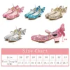 Flat Shoes 1Pair Crystal Butterfly Girl Leather High Heel Shoe Party Dance Fashion Sequins Decoration